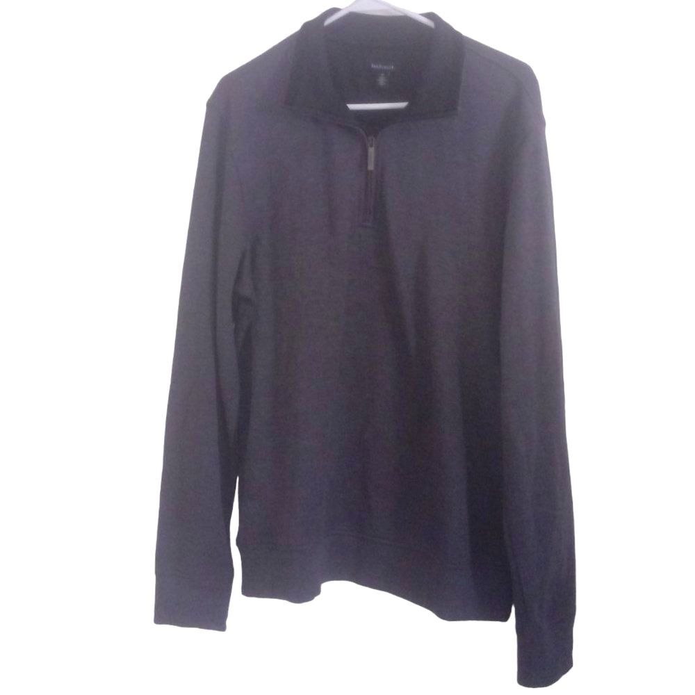 Van Heusen men’s medium charcoal gray ribbed 1/4‑zip pullover sweater